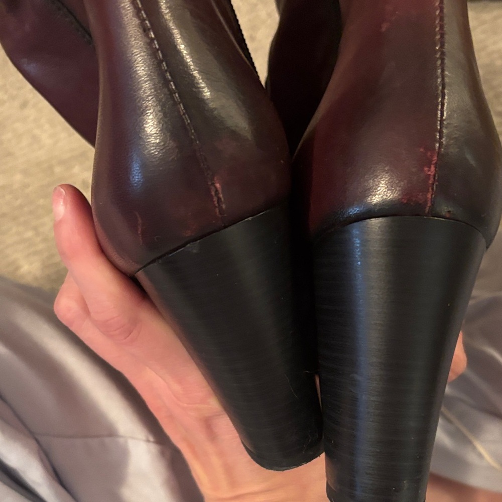 Women's DORKING  Burgundy, soft leather Ankle Boots - Picture 4 of 5